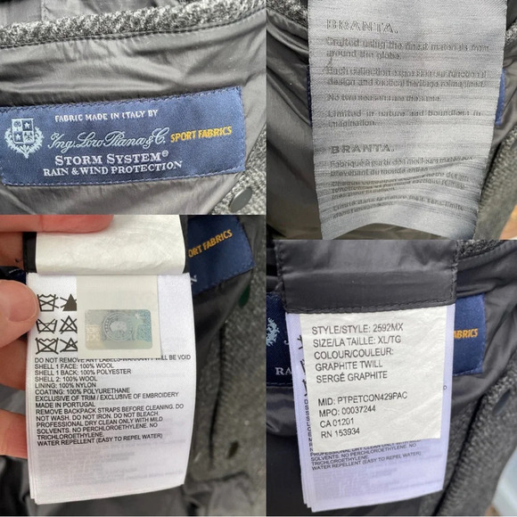 Canada Goose/ Loro Piana Viedma 4 in 1 Black Twill Jacket BRANTA  Collection, XL - Picture 14 of 16